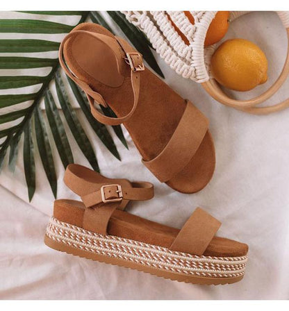 PLATFORM SANDALS WITH ANKLE SUPPORT