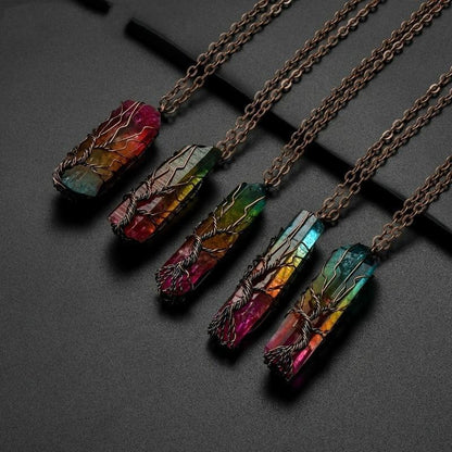 Tree Of Life Crystal Stone Necklace