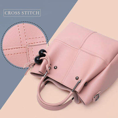 ( 3 Pcs / 1 Set ) Leather Handbag